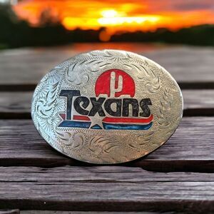 Classic Vintage Hand Made Engraved TEXANS Belt Buckle- 26 of 99